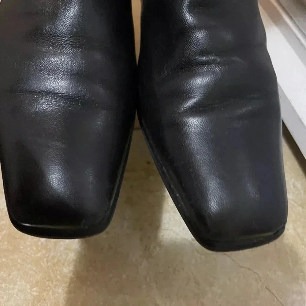 Massimo Santini Pre-owned US 7.5 EU 38 Leather  Boots Sheepskin Fur  Black Italy